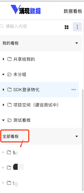 查看项目内全部看板